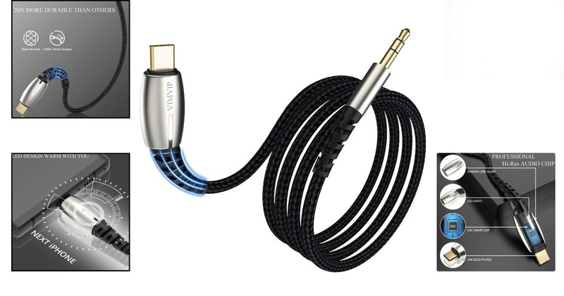 Versatile USB C to Headphone Jack Audio Cable - Compatible with Top Smartphones gallery