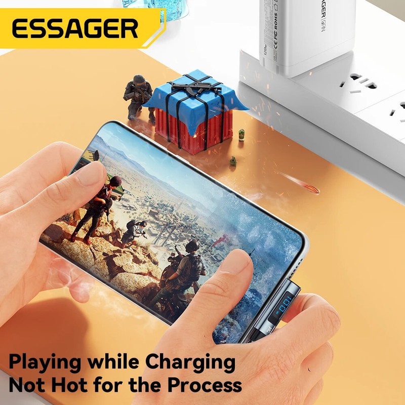 Essager 100W USB C Cable Fast Charge Digital Display Elbow USB A To Type C Cable gallery
