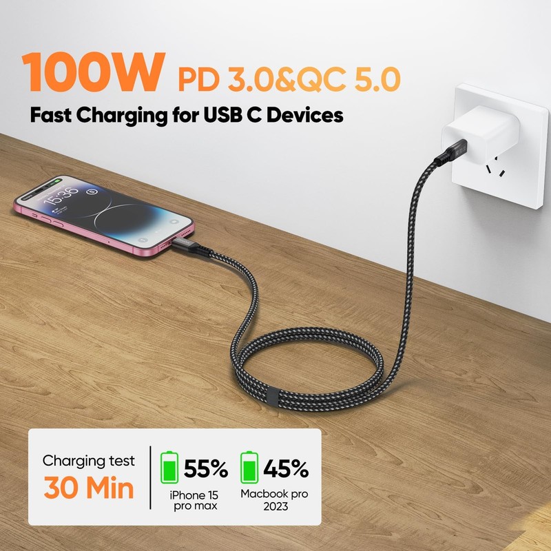 DteeDck USB C Monitor Cable 6Ft, 4K@144Hz Video Display/20Gbps Data Transfer/... gallery