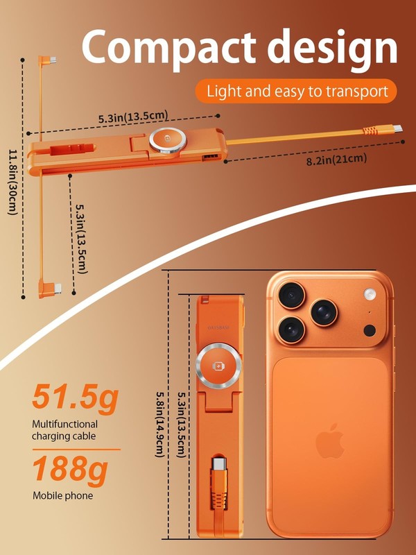 3 in 1 Charging Cable for Travel Essentials, 60W USB to Cable with 12W Lightn... gallery