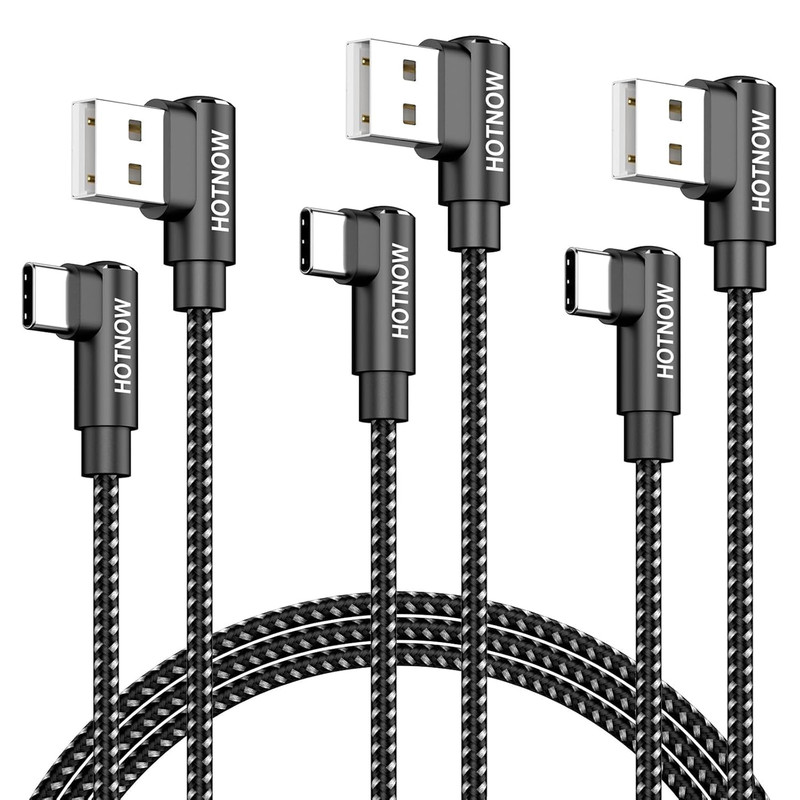 USB C Right Angle Cable 3ft 3 Pack Fast Charging Data Sync for Samsung Galaxy