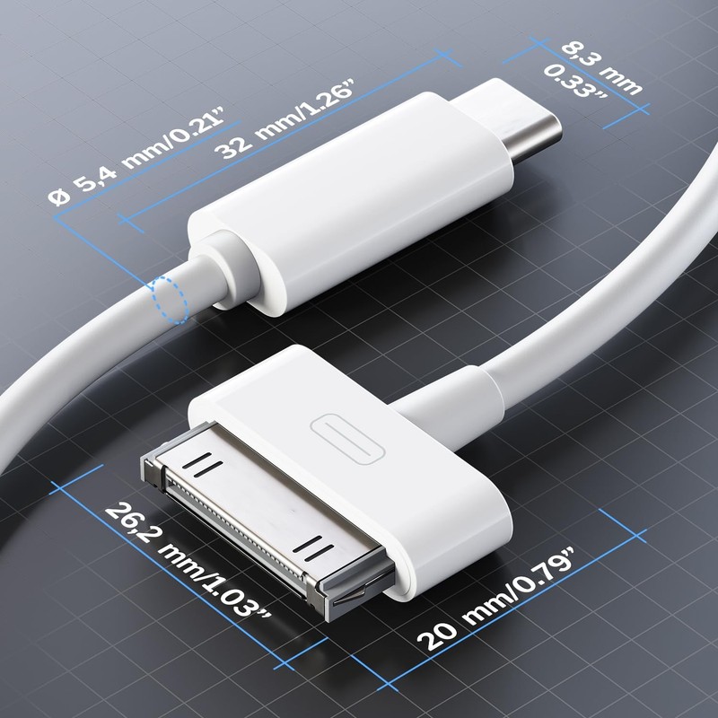 30-Pin to USB C Adapter Cable for iPhone, iPad, iPod – 2X 3ft (Next-Generatio... gallery