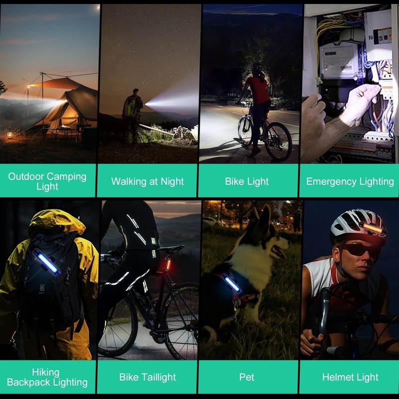 Super Bright 6 LED Bike Lights for Night Riding, 6400mAh USB Rechargeable Bic... gallery