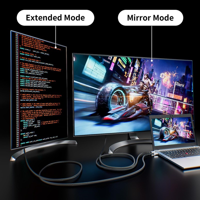 USB C to Displayport Cable 4ft 4K@60Hz Braided USB Type C to DP 1.2 Cord gallery