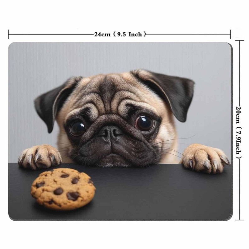 Pug Dog Mousepad Non-Slip Rubber Gaming Mouse Pad Rectangle Mouse Pads for Co... gallery