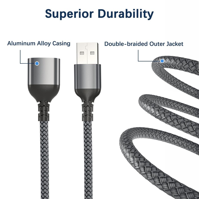 USB Extension Cable with On/Off Switch 10ft Male to Female Power Cord gallery