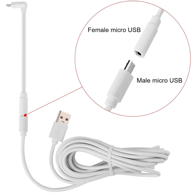 Uogw 3 Pack 90° Micro-Usb Extension Cable Compatible with Wyze Cam Pan V3 and Wy gallery