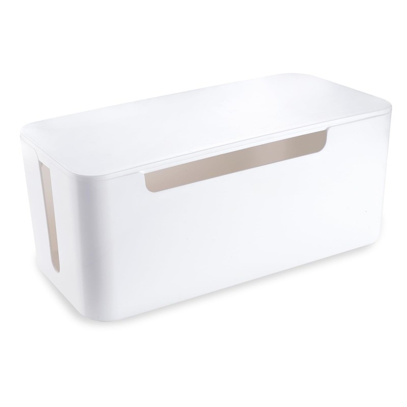 Eichzer Cable Management Box, Premium Cord Organizer Box to Hide Large, White