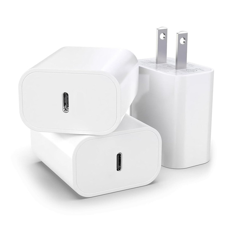30W Fast Charging Type C Blocks For Android, Apple Smartphones, 3 Pcs Pack,White