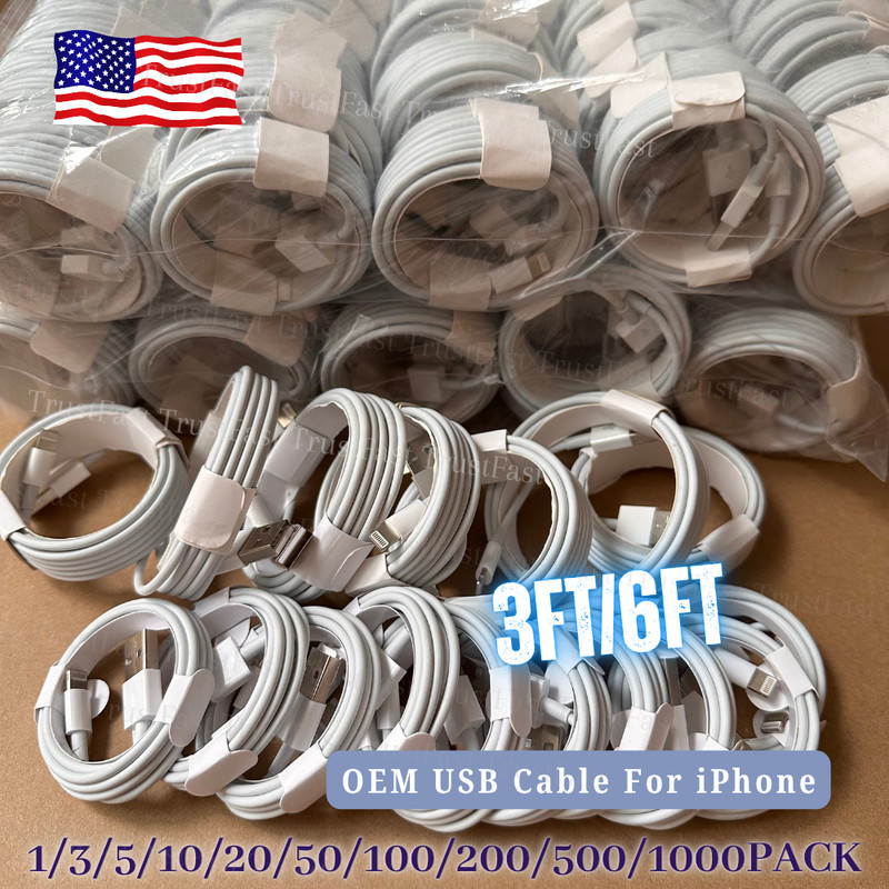 USB Charger Cable Cord For Apple iPhone 6 7 8 X XR 11 12 13 14 Pro Max Wholesale
