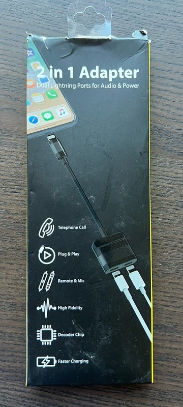 Lightening-2 In 1 Dual Adapter Audio Charging Splitter Cable Ear/Headphones iOS gallery