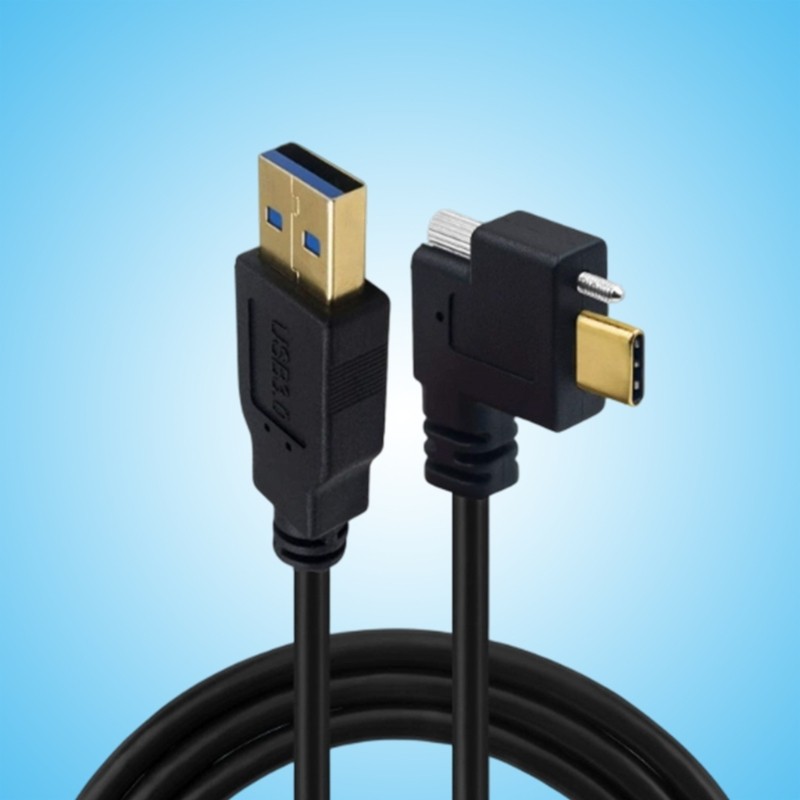 USB 3.0 Screw Locking Cable Wire Left Right For Visual Inspection Equipment gallery