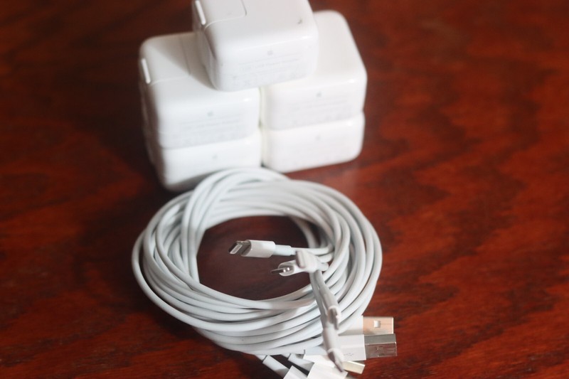 5 X Apple 12W USB Power Adapter for iPhones w/ lightning cable included GENUINE gallery