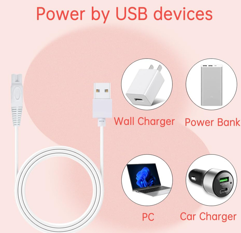 USB Cable Finishing Touch Flawless Legs Charger Cord, Only Compatible with Flawl gallery