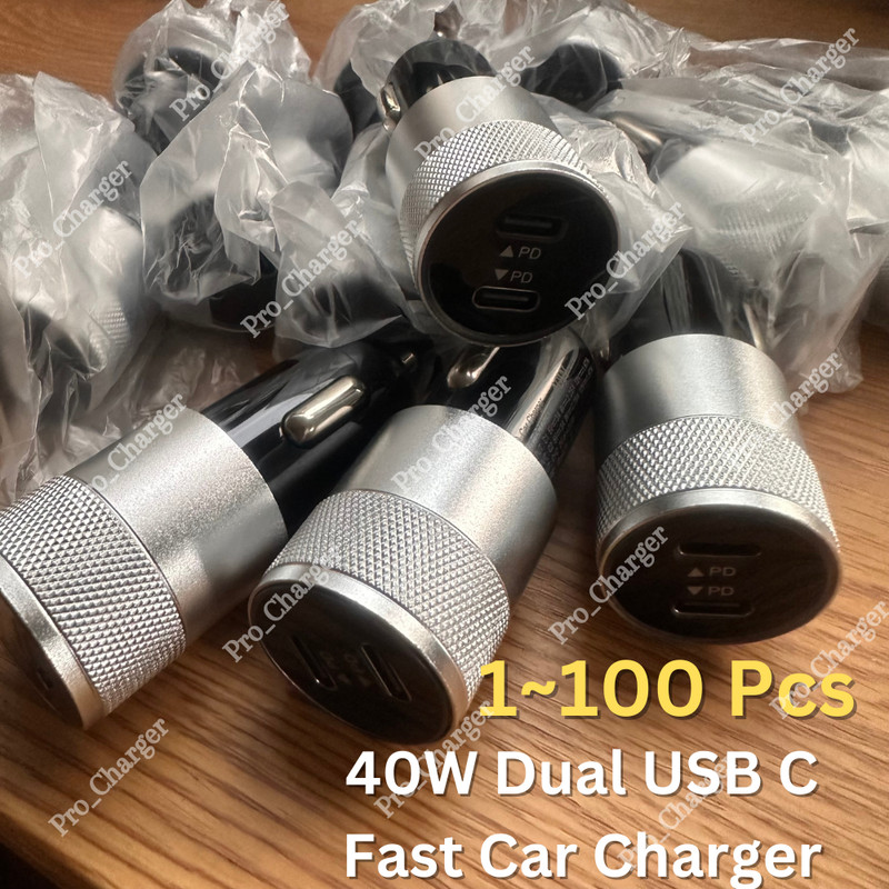 40W Dual USB Type-C Fast Car Charger Adapter For iPhone iPad Android Samsung Lot