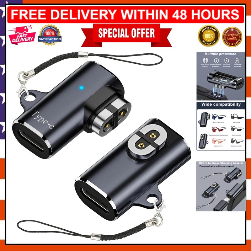 Compact 2-Pack Shokz Charger Adapter – Reliable Charging for Headphones