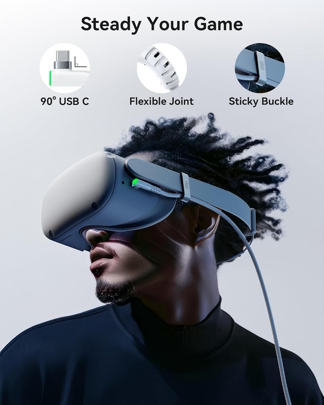INIU 16ft Premium VR Link Cable with Charging, USB 3.0 Compatible White gallery
