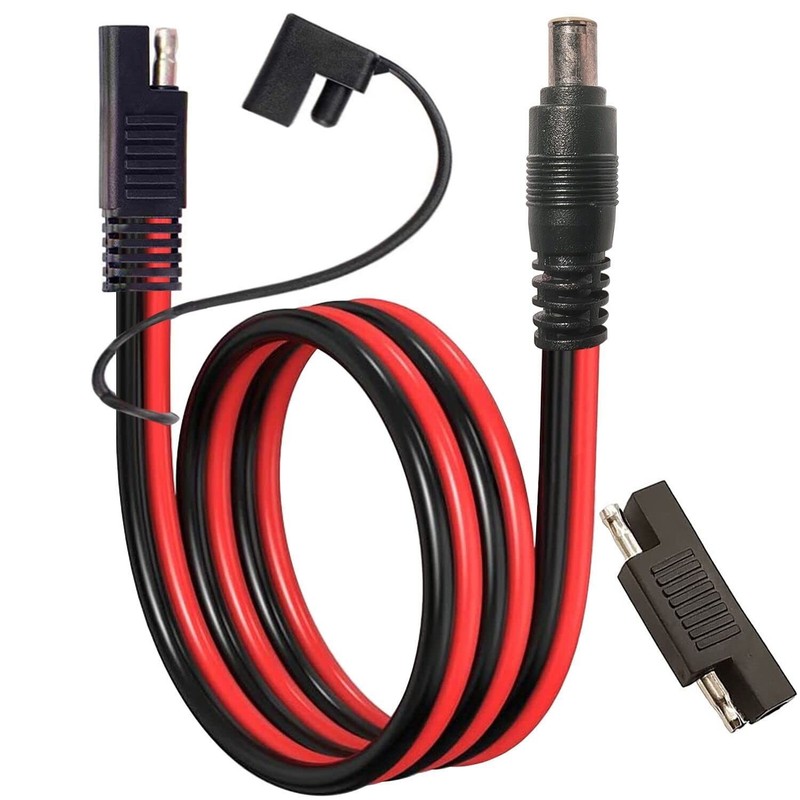 SAE Solar Connector to DC 8mm Adapter 14AWG DC 8mm Male to SAE Cable Compatib...