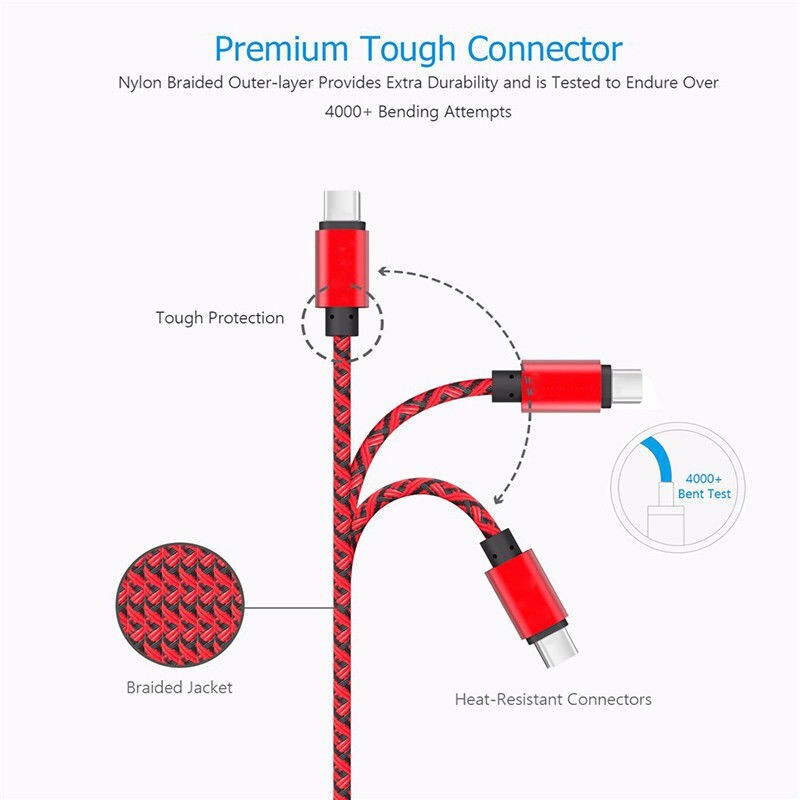 Braided 25cm USB Type-C Adapter Cable Charger For Apple iphone 15 Pro Max Short gallery