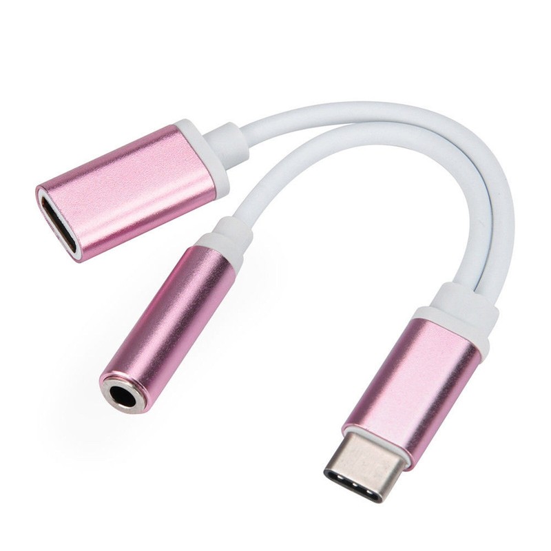 USB Type C To 3.5mm Aux Audio Charging Cable Adapter Splitter Headphone Jack US gallery