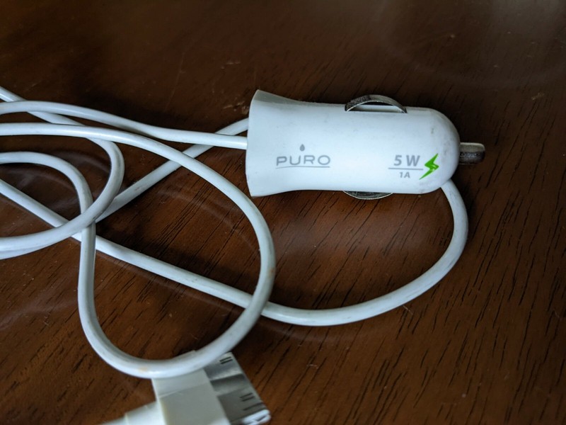 Puro MCHApple carica batteria auto iPhone 5V 1A cavo 140 cm bianco gallery
