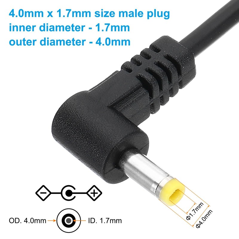 3 PCS 3Ft USB 2.0 A to DC 4.0x1.7mm 90 Degree Angle Barrel Jack Power Cable gallery