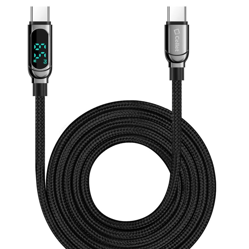 60W / 480Mbps Charging USB-C Cable, 3.3 ft. USB-C to USB-C with Digital Display gallery