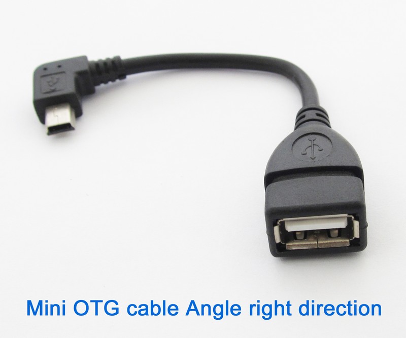 10x Right Angle 90D Host OTG Adapter Cable Mini 5pin USB male to USB 2.0 Female