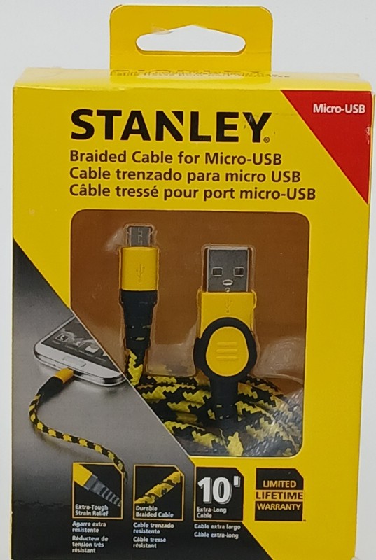 Stanley 10' Braided Data / Charging Cable For Micro-USB
