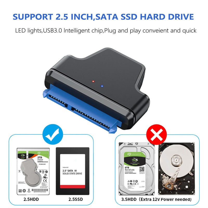 NFHK SATA 22Pin 7+15 Enclosure to Micro USB 3.0 5Gbps Adapter for 2.5"HDD SSD gallery