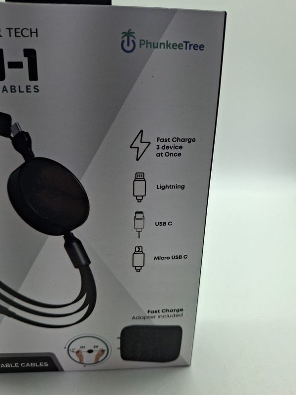 NEW Phunkee Tree 6-In-1 Retractable Cable SWEET SOUR TECH W/ FAST CHARGE ADAPTER gallery