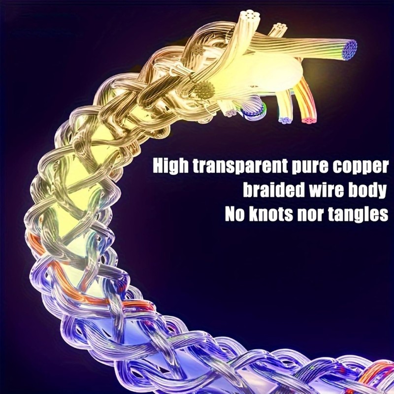 3.3FT RGB Flowing LED Fast Charging Cable 2-Pack 66W C to C gallery