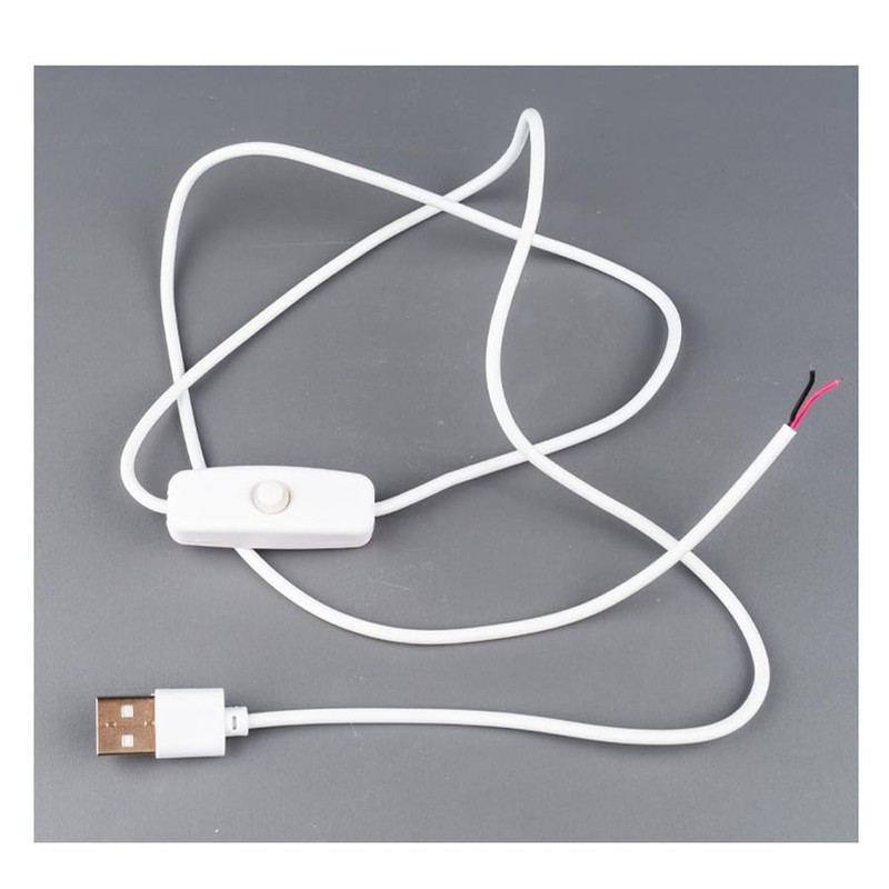 4 Pack USB Extension Cable with Switch On/Off 2 Pin Wire Connector DIY Power ... gallery