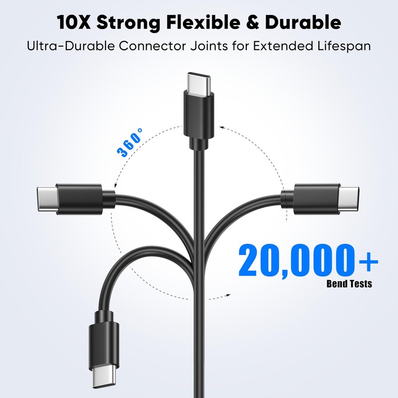 USB to USB Cable 3ft, 2 Pack USB Cable 60W Fast Charging USBC to USBC Cord Br... gallery