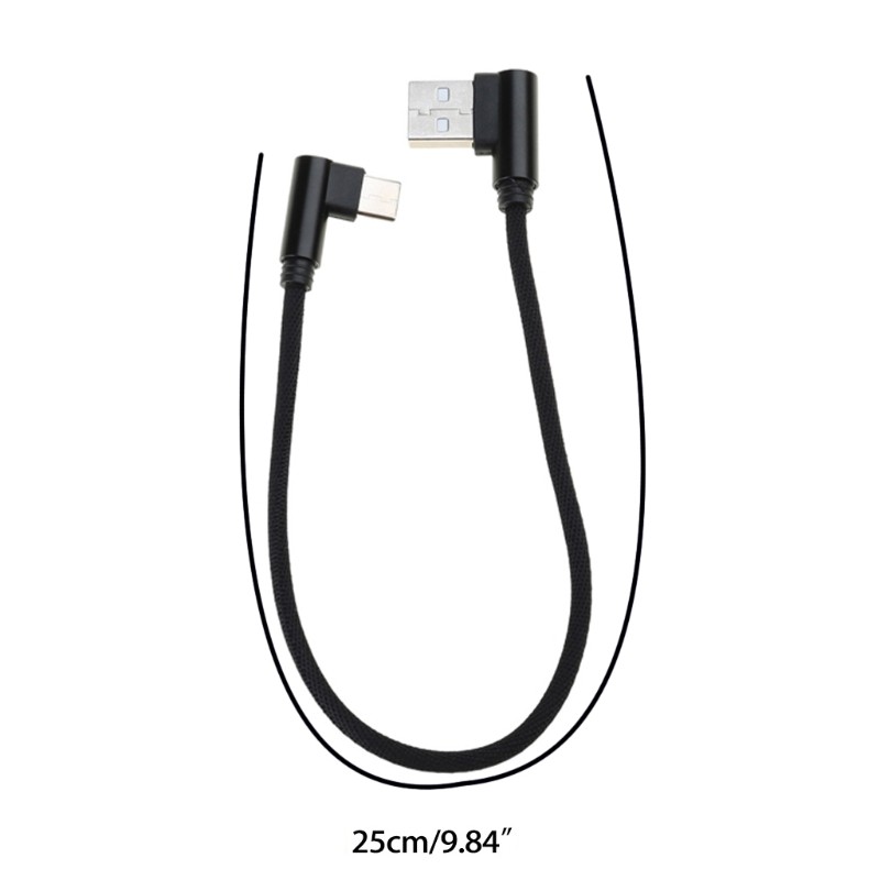 Double Elbow 0.25m 90 Degrees Type c Data Cable Black/ Blue/Red Data Line gallery
