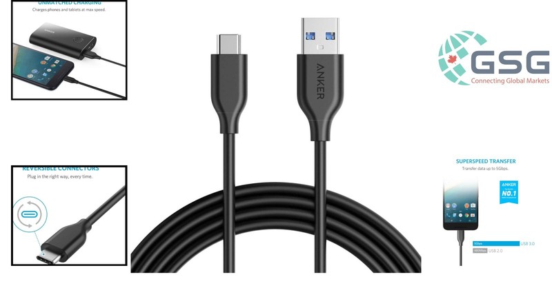 6ft Nylon USB C Charger Cable - Tangle-Free, 5 Gbps Transfer Speed, 56K Resistor gallery