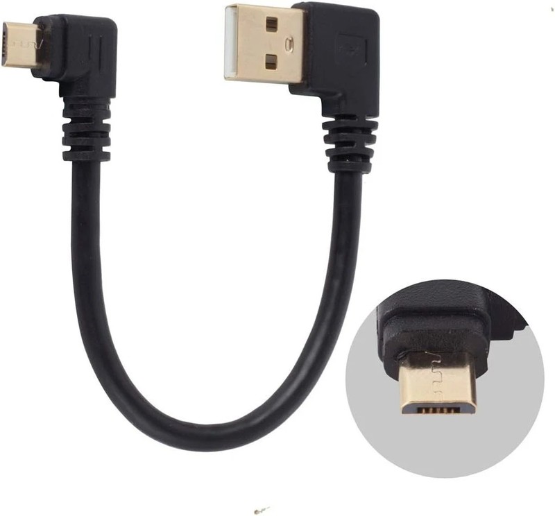 USB to Micro Cable 6Inch Right Angle Short Cord 90 micro 5p gallery