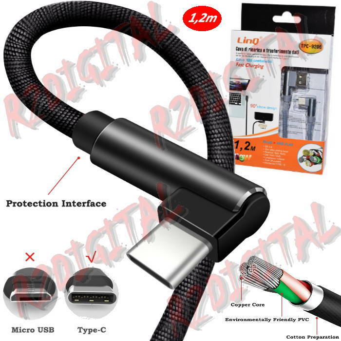 LINQ TPC-9206 TYPE C USB CABLE CHARGING & DATA TRANSMISSION CHARGING SYNC