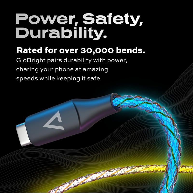 Statik Light Up Charger Cable - GloBright Braided LED Charging Cable, Glowing... gallery