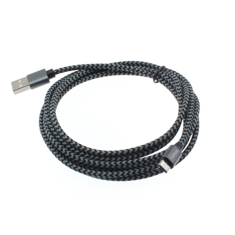 6FT LONG MICRO USB CABLE FAST CHARGER POWER CORD WIRE BRAIDED For CELL PHONES