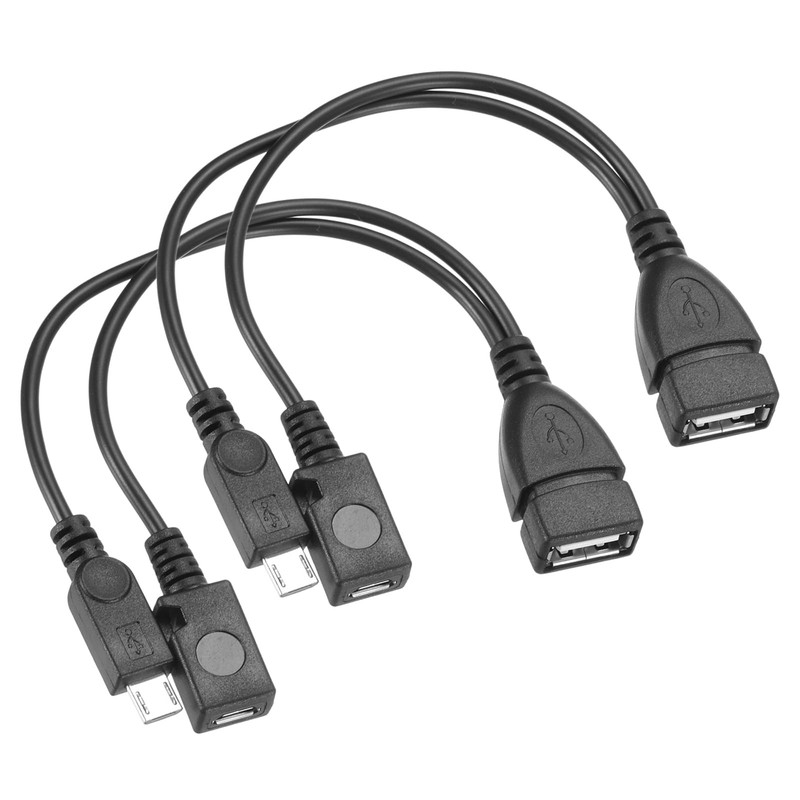 2PCS 2-in-1 Micro USB to USB Adapter OTG Cable Power Cable for Host Devices