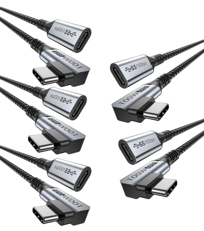 USB C Extension Cable 5-Pack 6FT USB C Extender Cable USBC 100W Chargin Right...