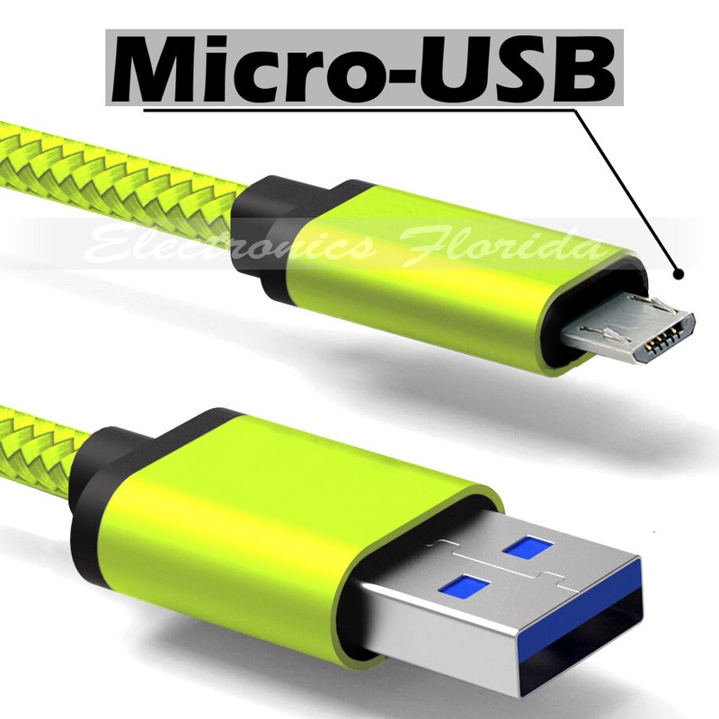 [PACK of 100] Micro USB Charger Cable Nylon Braided for android cellphone gallery