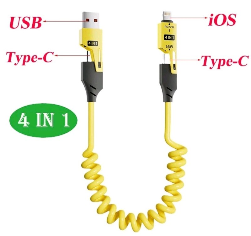 Set Of 4-4 in 1 Multi USB Charging Cable Fast Charger Cord For iPhone/Type C gallery