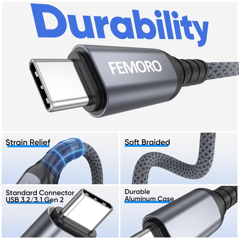 USB C Cable 20ft Extra Long, USB 3.0 5Gbps Data Transfer & 3A Charging A to T... gallery