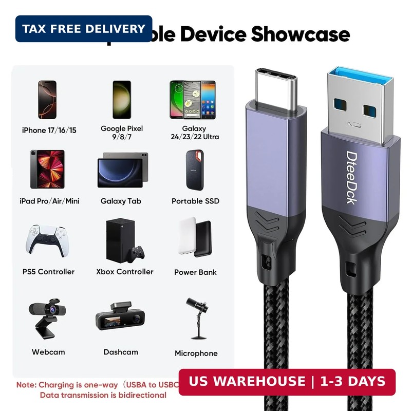 20 Ft USB C Cable Long, 5Gbps Data Transfer & 2.4A Fast Charging USB A to Type C gallery