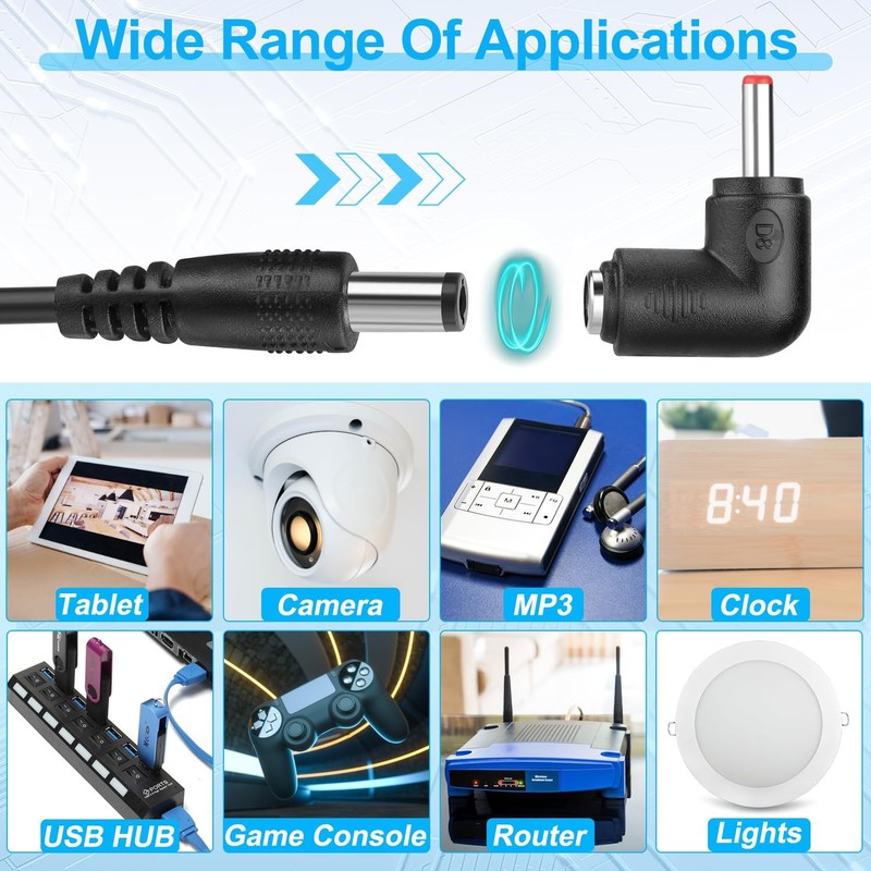 USB to DC 5V Power Cord Universal DC 5.5x2.1mm Barrel Plug Charging Cable3FT ... gallery