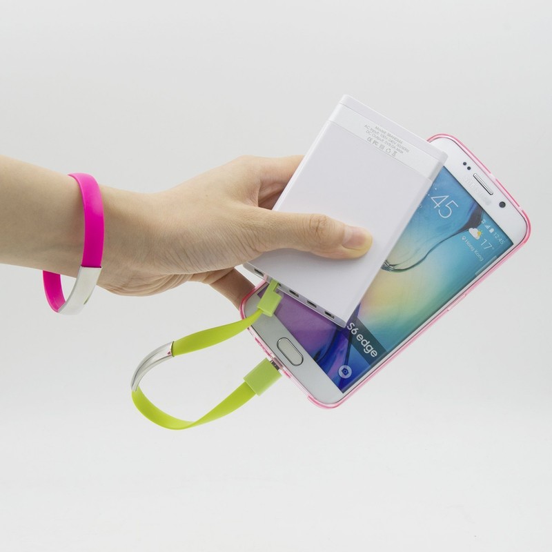 Mini Short Flat Bracelet Micro USB 2.0 Sync Data Charger Cable Cord for Android gallery