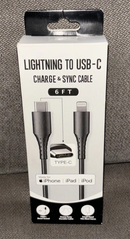 Lightning To USB-C Charge&Sync Cable 6FT For iPhone iPad&iPod 📲{MFi-Certified} gallery