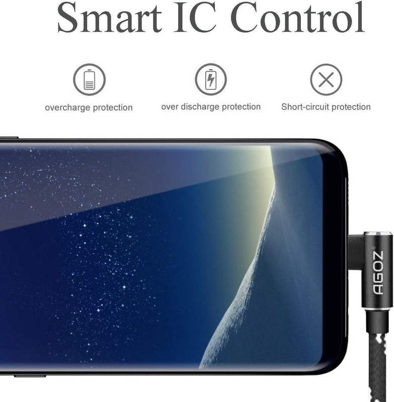90 Degree Elbow USB A to USB C Cable - 6 Inch Nylon for DJI & Samsung Devices gallery